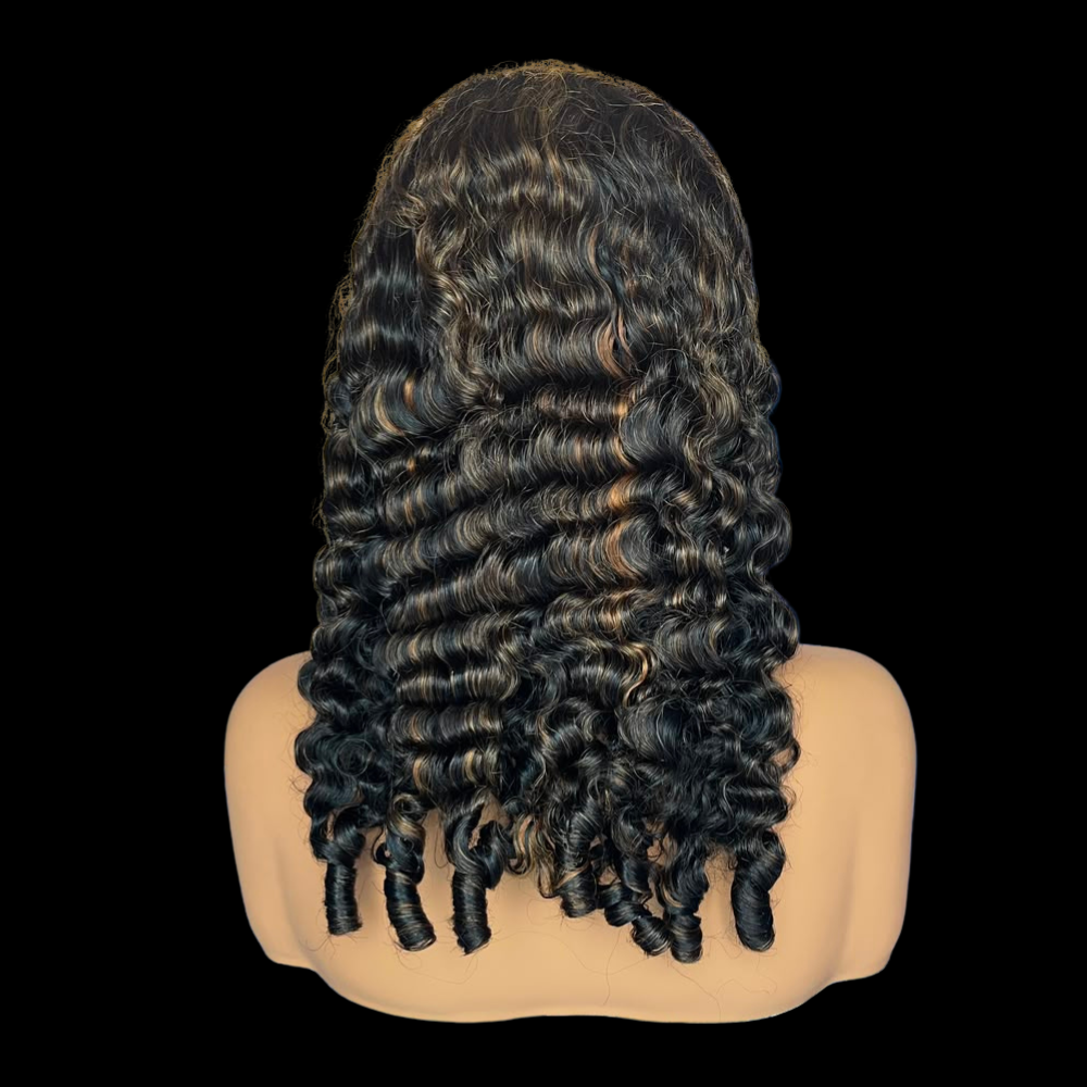 Burmese Curl + Highlights Lace Front Wig