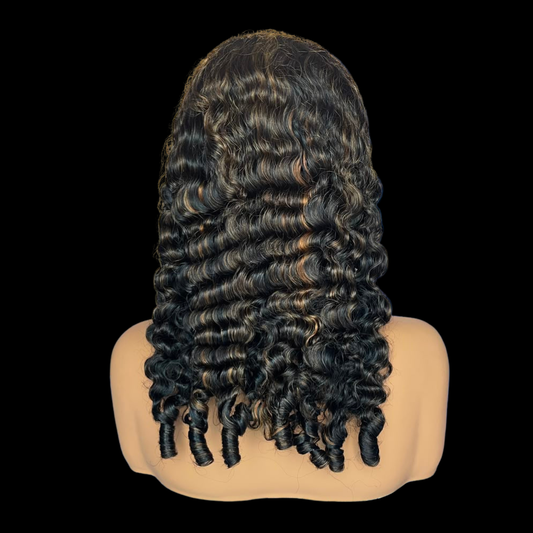 Burmese Curl + Highlights Lace Front Wig